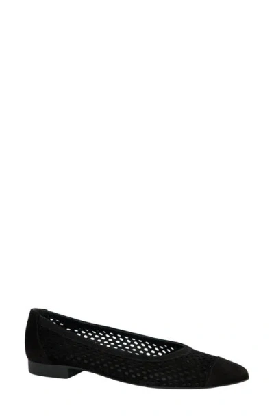 Paul Green Deanna Pointed Cap Toe Flat In Black