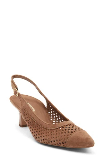 Paul Green Derby Slingback Pump In Brown
