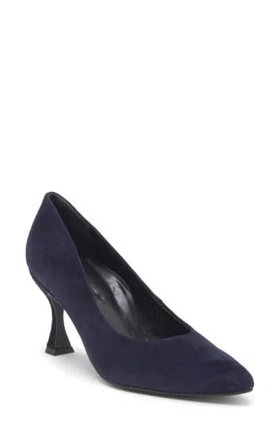 Paul Green Diana Pointed Toe Pump In Blue Suede