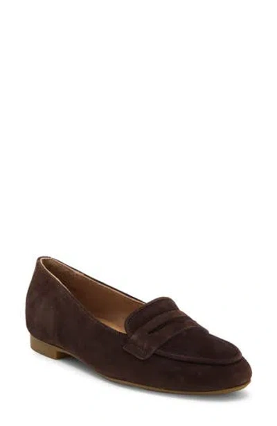 Paul Green Dottie Penny Loafer In Cacao Suede