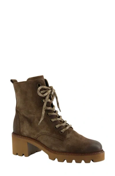 Paul Green Ellen Combat Boot In Yellow