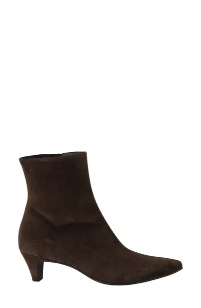 Paul Green Florence Pointed Toe Kitten Heel Bootie In Brown