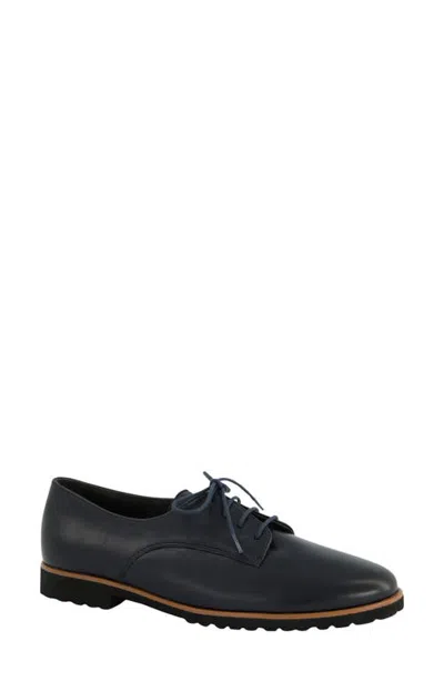 Paul Green Frankie Leather Oxford In Black Leather
