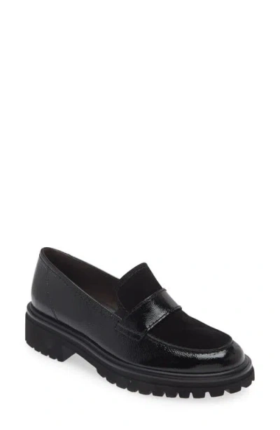 Paul Green Lug Sole Loafer In Black Combo