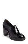 Paul Green Nina Loafer Pump In Black Crinkled Patent