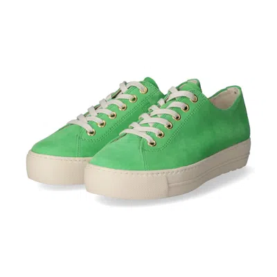 Pre-owned Paul Green Schuhe Low Sneaker Grün Sportliches Design Lederdecksohle