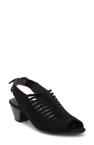 Paul Green Talia Slingback Sandal In Black Suede