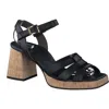Paul Green Tina Fisherman Sandal In Black Leather