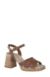 Paul Green Tina Fisherman Sandal In Cognac Leather