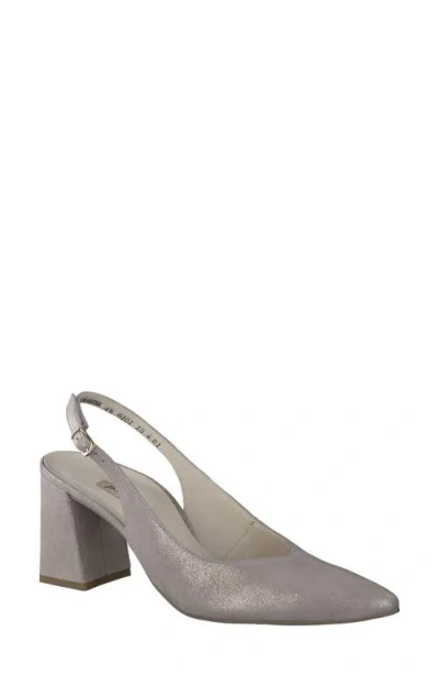 Paul Green Toluca Pointed Toe Slingback Pump In Cachemire Metallic Suede