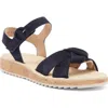 Paul Green Trento Ankle Strap Platform Sandal In Blue Suede