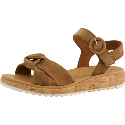 Paul Green Trento Ankle Strap Platform Sandal In Brown