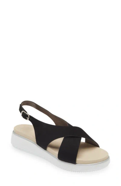 Paul Green Trixie Slingback Sandal In Black Sport Nubuck