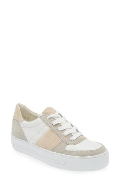 Paul Green Unity Platform Sneaker In Pearl White Combo