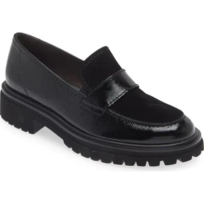 Paul Green Urban Lug Sole Loafer In Black Combo