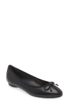 Paul Green Ursula Ballet Flat In Black Soft Nappa