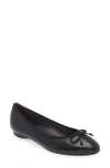 Paul Green Ursula Ballet Flat In Black Soft Nappa