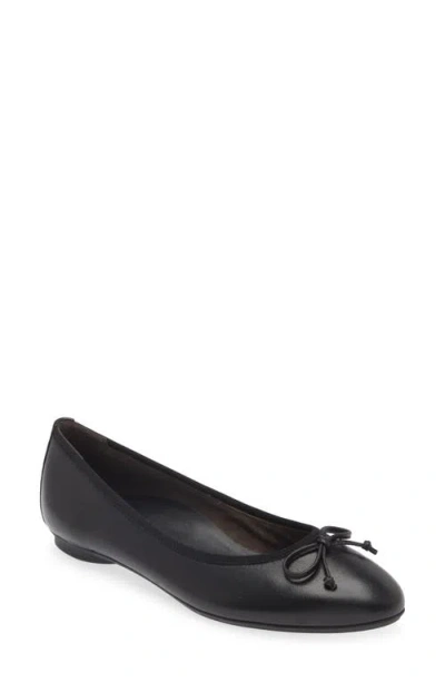 Paul Green Ursula Ballet Flat In Black Soft Nappa