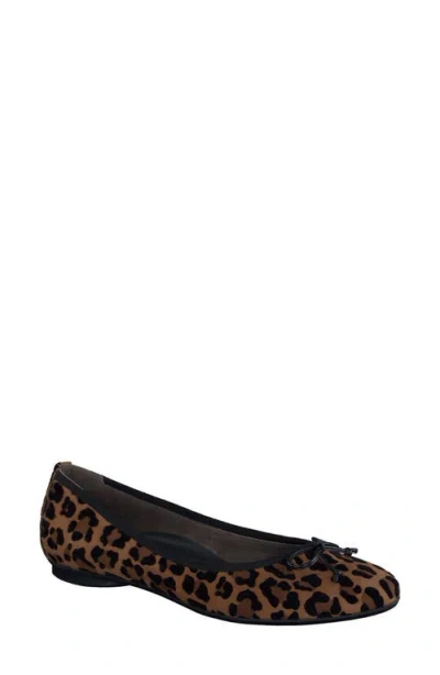 Paul Green Ursula Ballet Flat In Sisal Leo Velvet