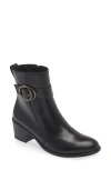 Paul Green Vanessa Block Heel Bootie In Black Leather