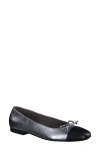 Paul Green Violet Ballet Flat In Black Clay Combo