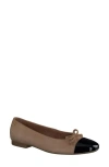 Paul Green Violet Ballet Flat In Black Sisal Combo