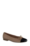Paul Green Violet Ballet Flat In Black Sisal Combo