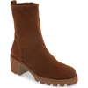 Paul Green Wanda Lug Sole Utility Boot In Toffee Soft Suede