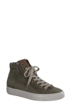 Paul Green Wells High Top Sneaker In Olive Cognac Combo