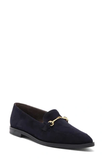 Paul Green Wexler Pointed Toe Bit Loafer In Blue Suede