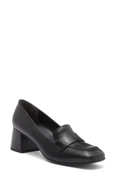 Paul Green Winona Loafer Pump In Black Leather