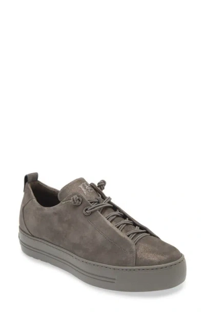Paul Green Wisdom Sneaker In Iron Metallic Suede