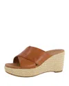 Paul Green Ashley Wedge Slide Sandal In Cognac Leather