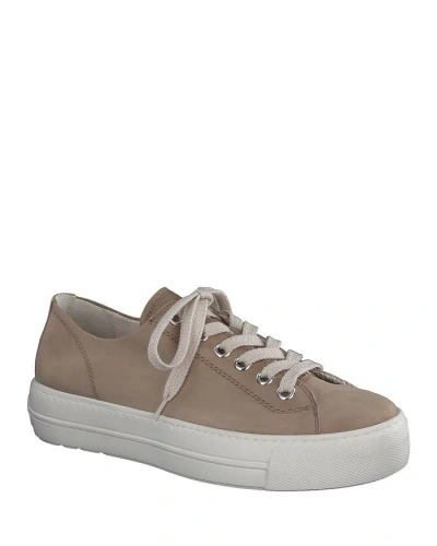 Paul Green Women's Bixby Low Top Platform Sneakers In Alpaca Sugar Nubuk