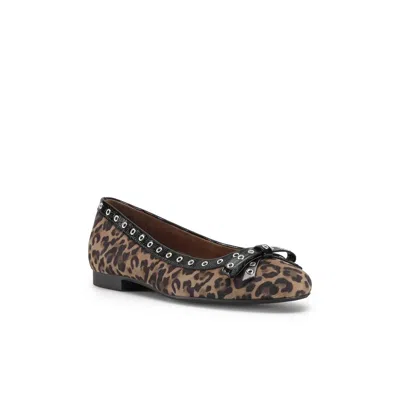 Paul Green Women's Chrissy Flat In Sahara Black Leo Crinkled Patent In Brown