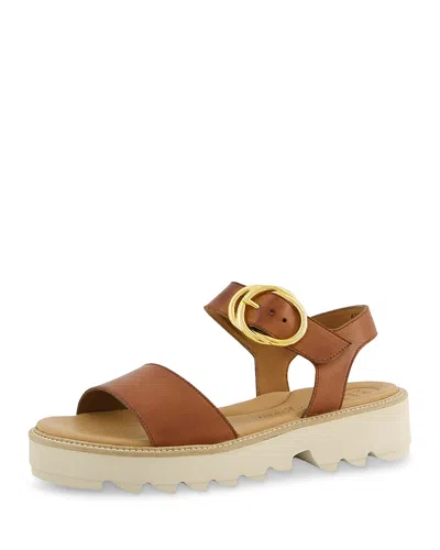 Paul Green Darcy Ankle Strap Platform Sandal In Brown