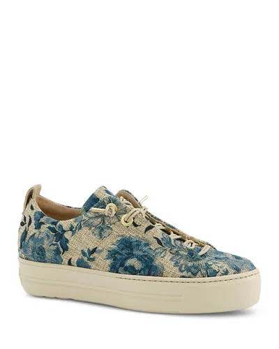 Paul Green Women's Desi Floral Canvas Sneakers In Blue Flower Canvas