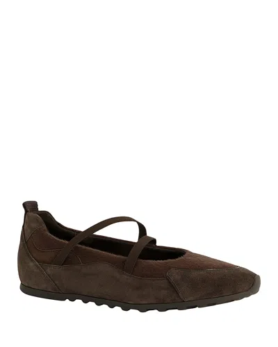 Paul Green Women's Dynamic Suede Mary Jane Flats In Mocha Pony