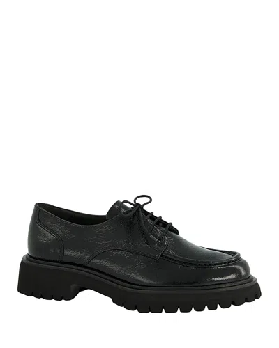 Paul Green Women's Felix Lug Patent Leather Loafers In Black Crinkled Patent