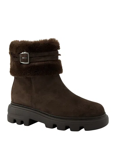 Paul Green Women's Frosty Leather Faux Fur Lined Boots In Brown