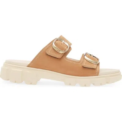 Paul Green Women's Marina Slide Sandals In Sisal Royal Nubuck In Multi
