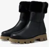 Paul Green Women's Paris Fluff Boot Lug Sole In Black In Black