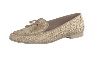 Paul Green Women's Robbie Flat Raffia Loafer In Natural Beige In Gray