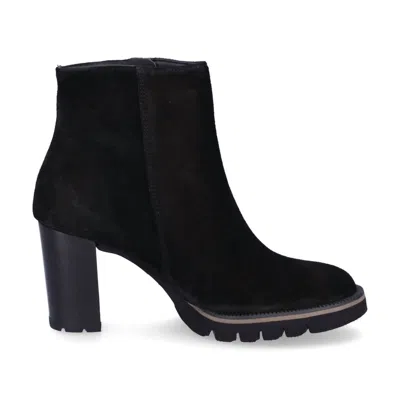 Paul Green Women's Sloane Lug Block Heeled Boot In Black Suede
