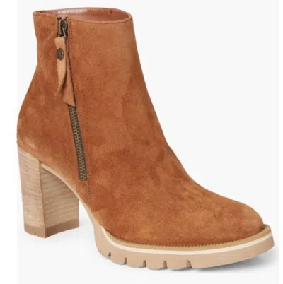 Paul Green Women's Sloane Lug Sole Bootie Boot In Toffee Suede In Brown