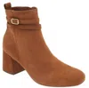 Paul Green Women's Sydney Buckle Bootie In Toffee Suede In Animal Print