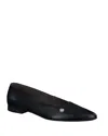 Paul Green Tahitian Pointed Toe Flat In Black Leather