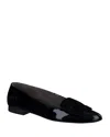 Paul Green Teddy Pointed Toe Flat In Black Leather