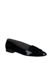 Paul Green Teddy Pointed Toe Flat In Black Velvet Combo