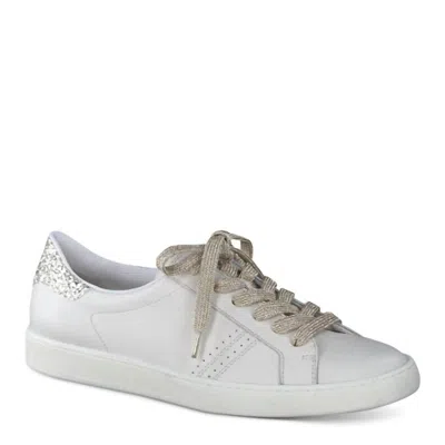 Paul Green Women's Texas Sneakers In Ivory Palegold Combo In Multi